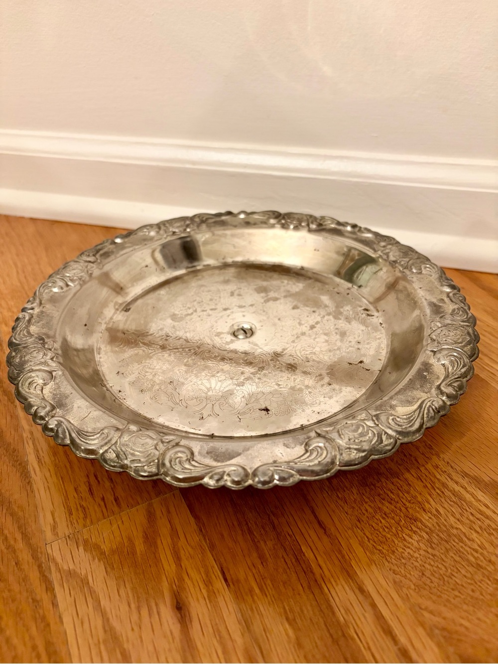 Vintage Silver Plated Pedestal Tray